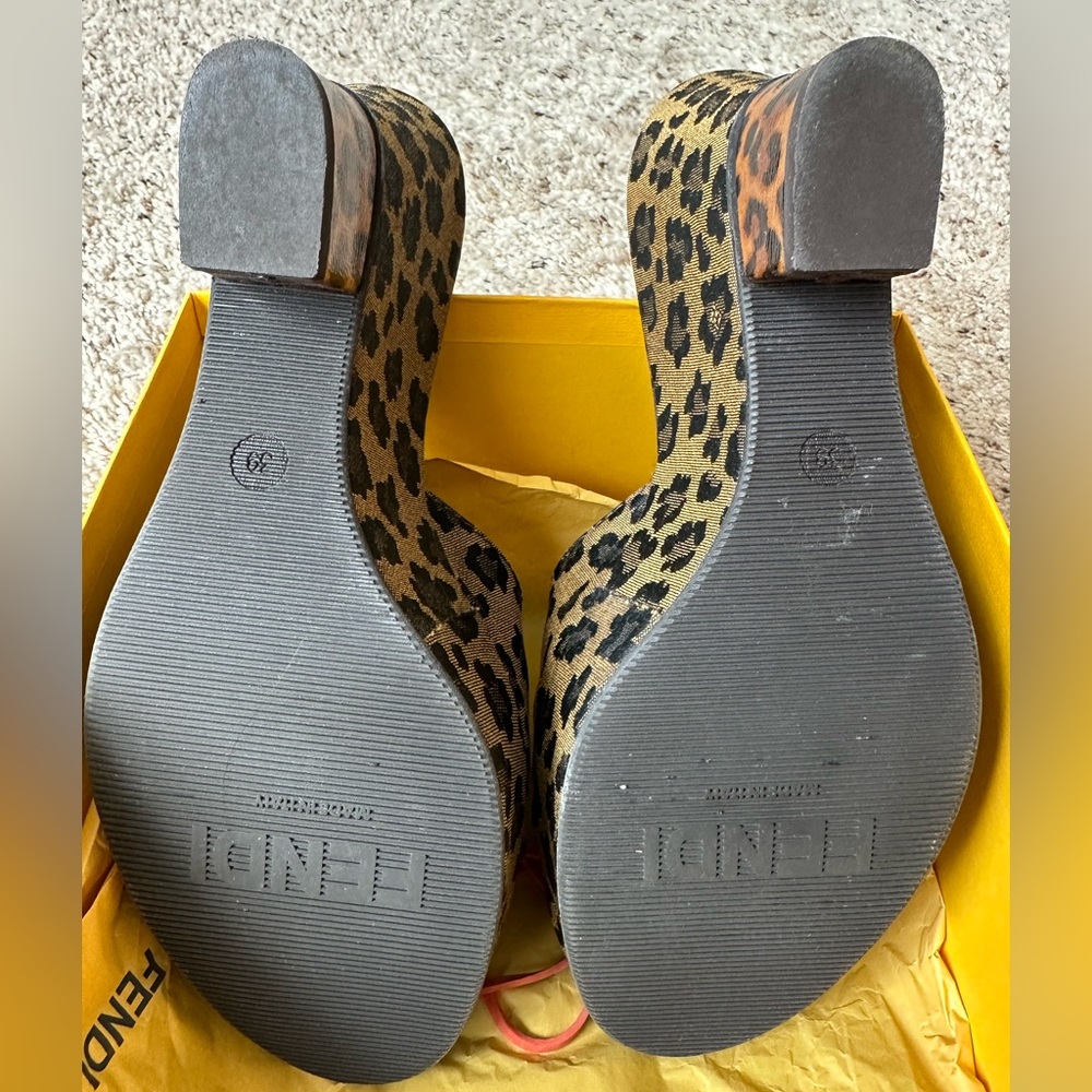 Fendi Zeppa 100MM Jacq-Macuilato +Vern Tabacco Size 9B - Picture 5 of 5